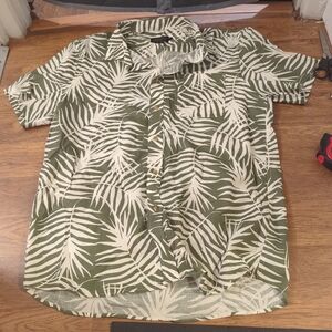 PENDLETON Men’s Large Hibiscus Short Sleeves Aloha Hawaiian Shirt Floral Cotton
